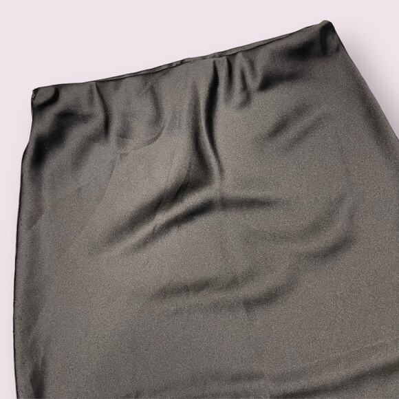 LK Luv Black Silky Midi Skirt Medium Made In USA - Picture 4 of 4